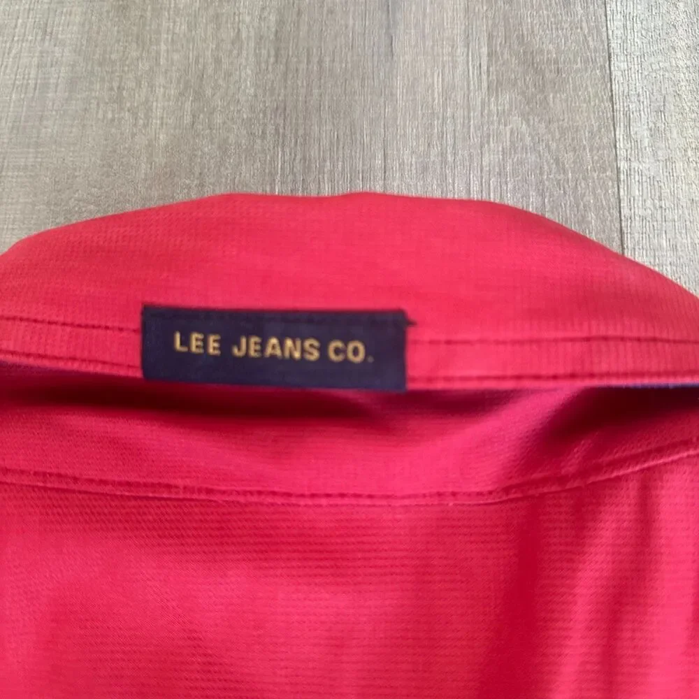 Vintage Lee Jeans Co. Harrington Jacket Red Navy Inner Lining 80s 90s Medium